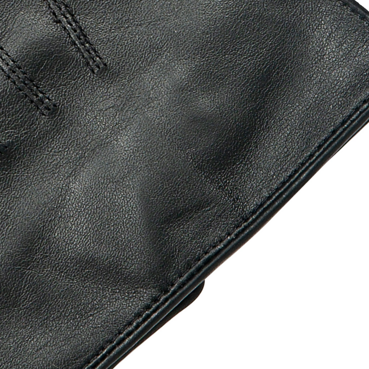 Dents Mens Sandhurst Three-Point Leather Unlined Officers Gloves in Black