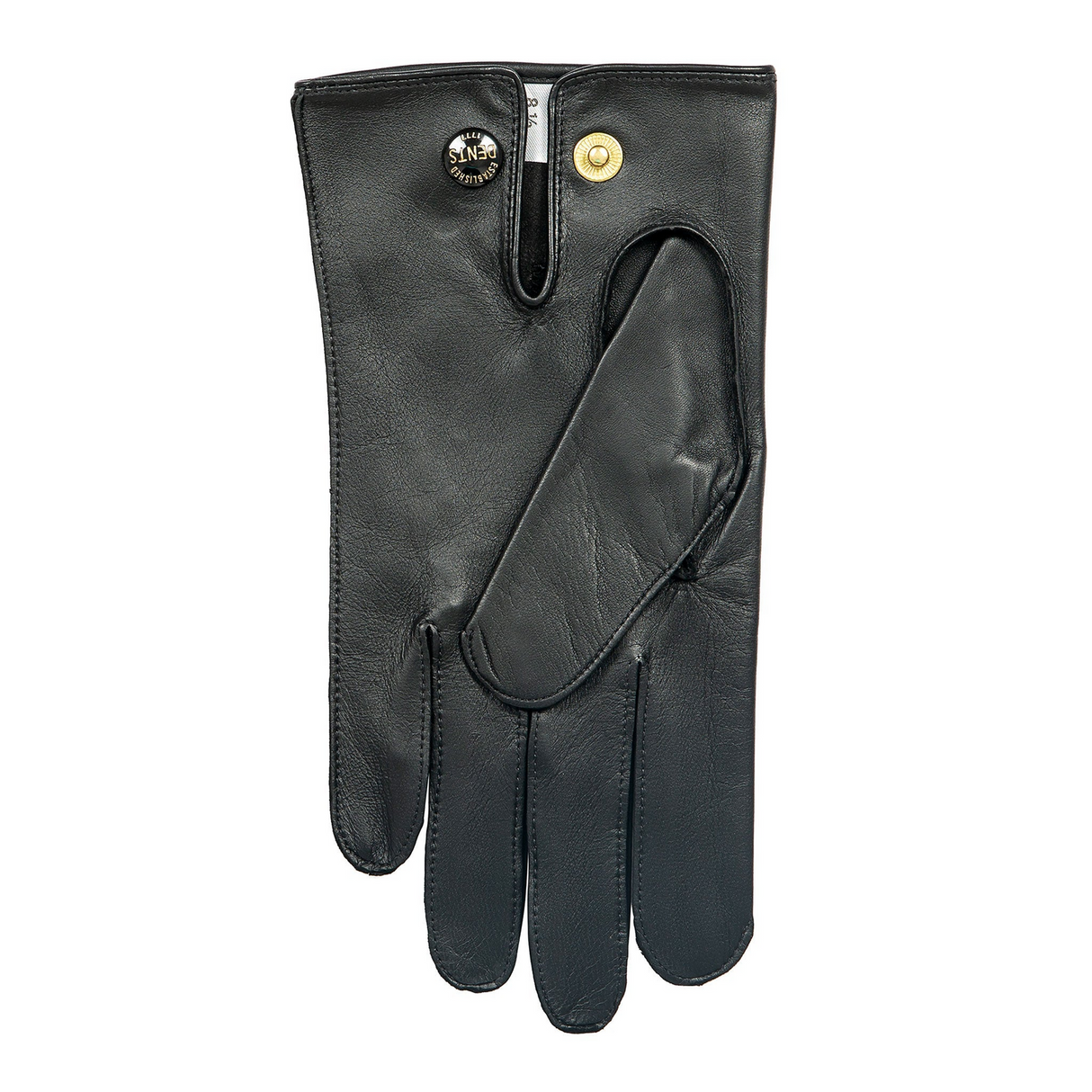Dents Mens Sandhurst Three-Point Leather Unlined Officers Gloves in Black