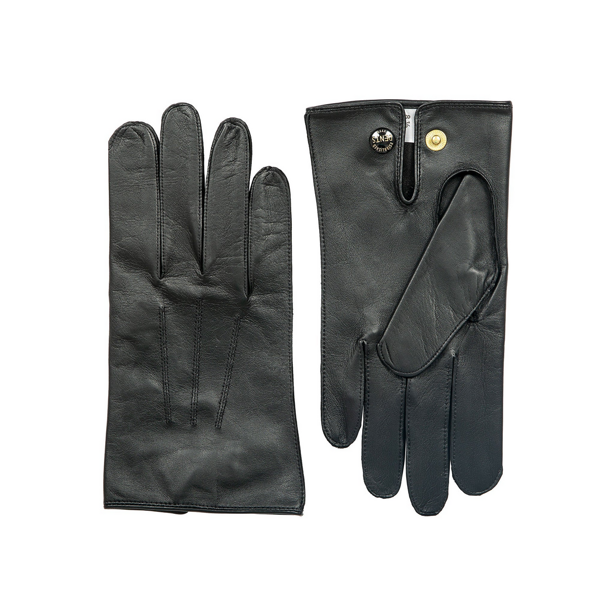 Dents Mens Sandhurst Three-Point Leather Unlined Officers Gloves in Black