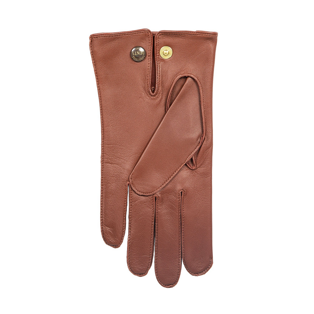 Dents Mens Sandhurst Three-Point Leather Unlined Officers Gloves in English Tan