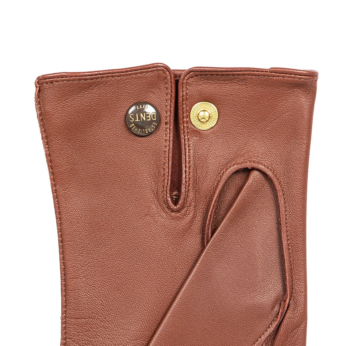 Dents Mens Sandhurst Three-Point Leather Unlined Officers Gloves in English Tan