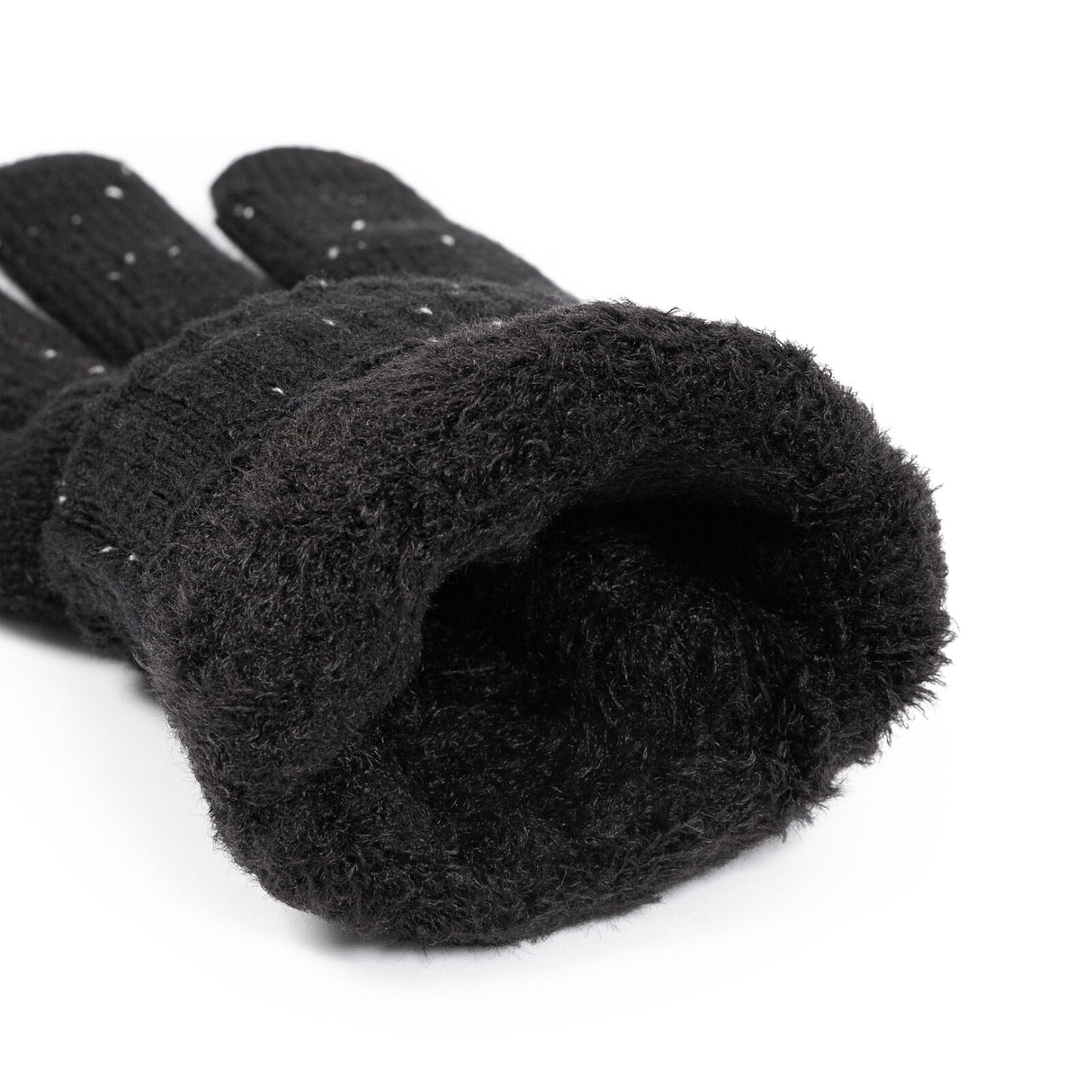Dents Men’s Touchscreen Cable Knit Gloves with Marl Yarn - Black