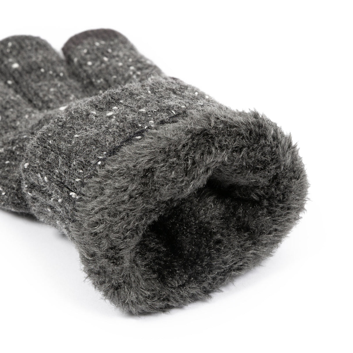Dents Men’s Touchscreen Cable Knit Gloves with Marl Yarn - Charcoal