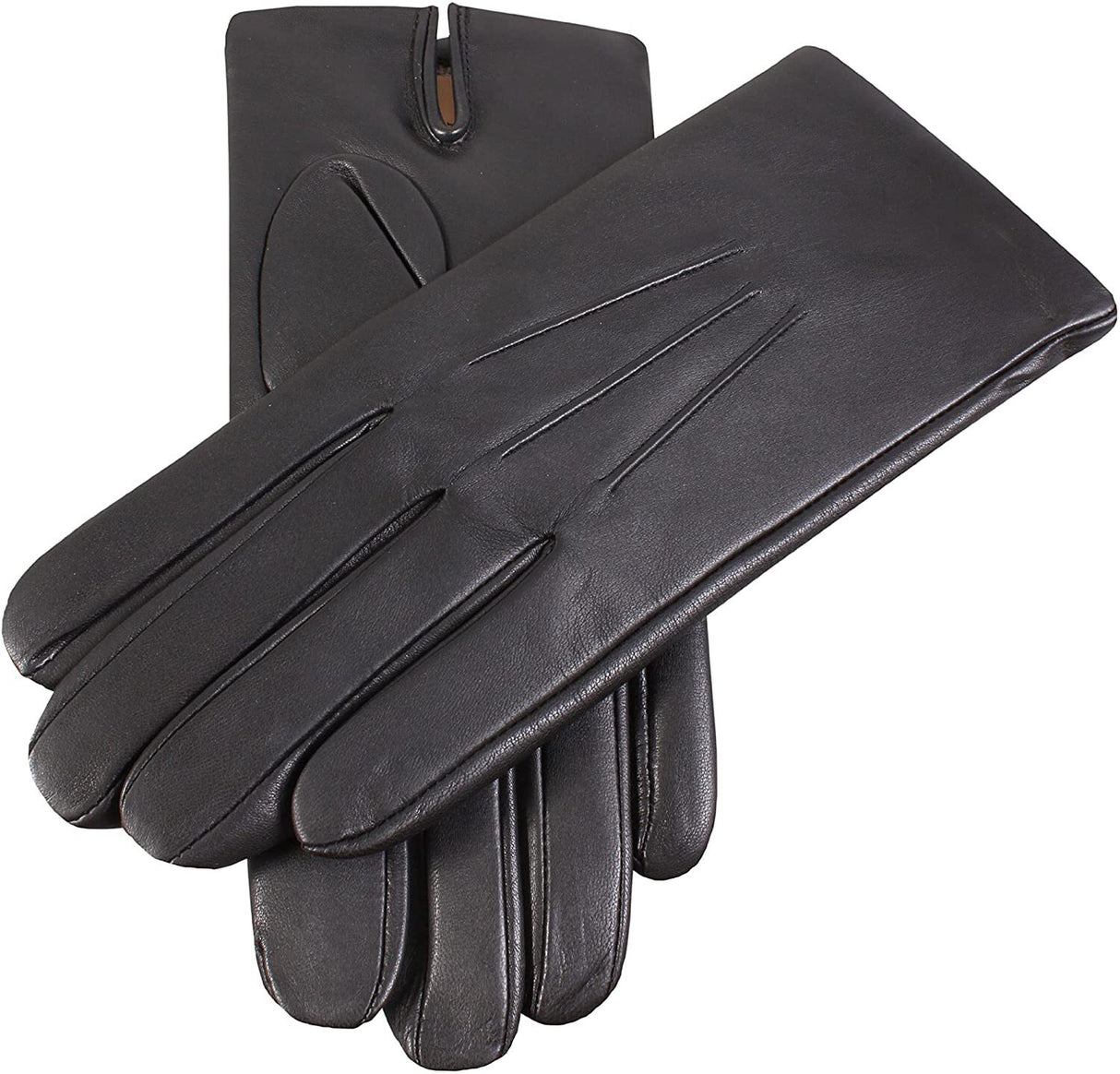 Dents Mens Classic Leather Gloves With 3-Point Stitch and 100% Cashmere Lining - Black