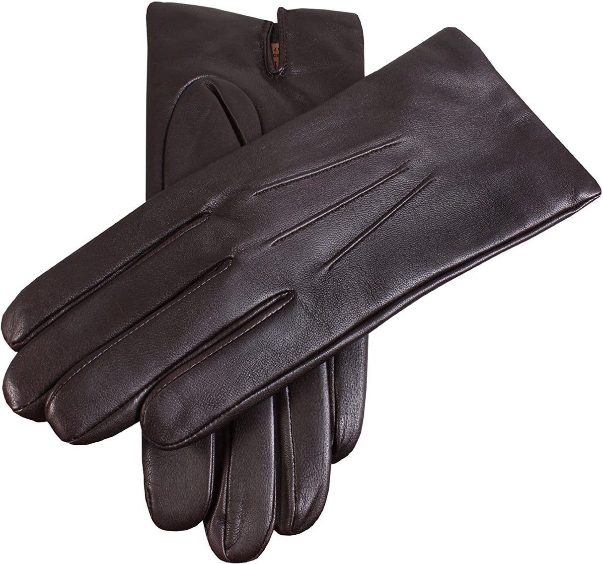 Dents Mens Classic Leather Gloves With 3-Point Stitch and 100% Cashmere Lining - Black