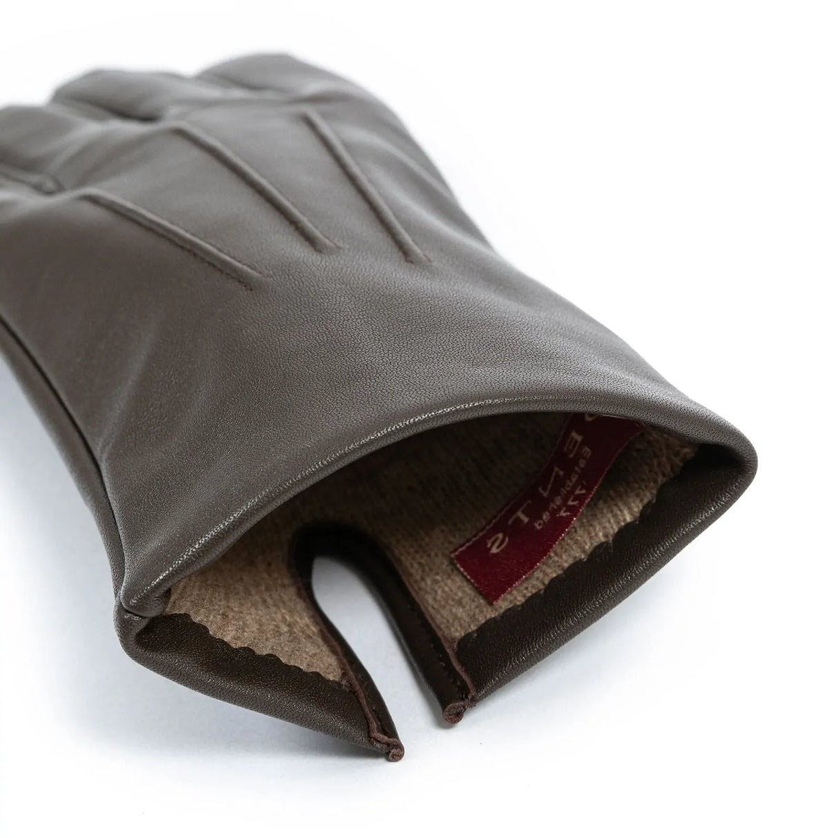 Dents Mens Classic Leather Gloves With 3-Point Stitch and 100% Cashmere Lining - Brown