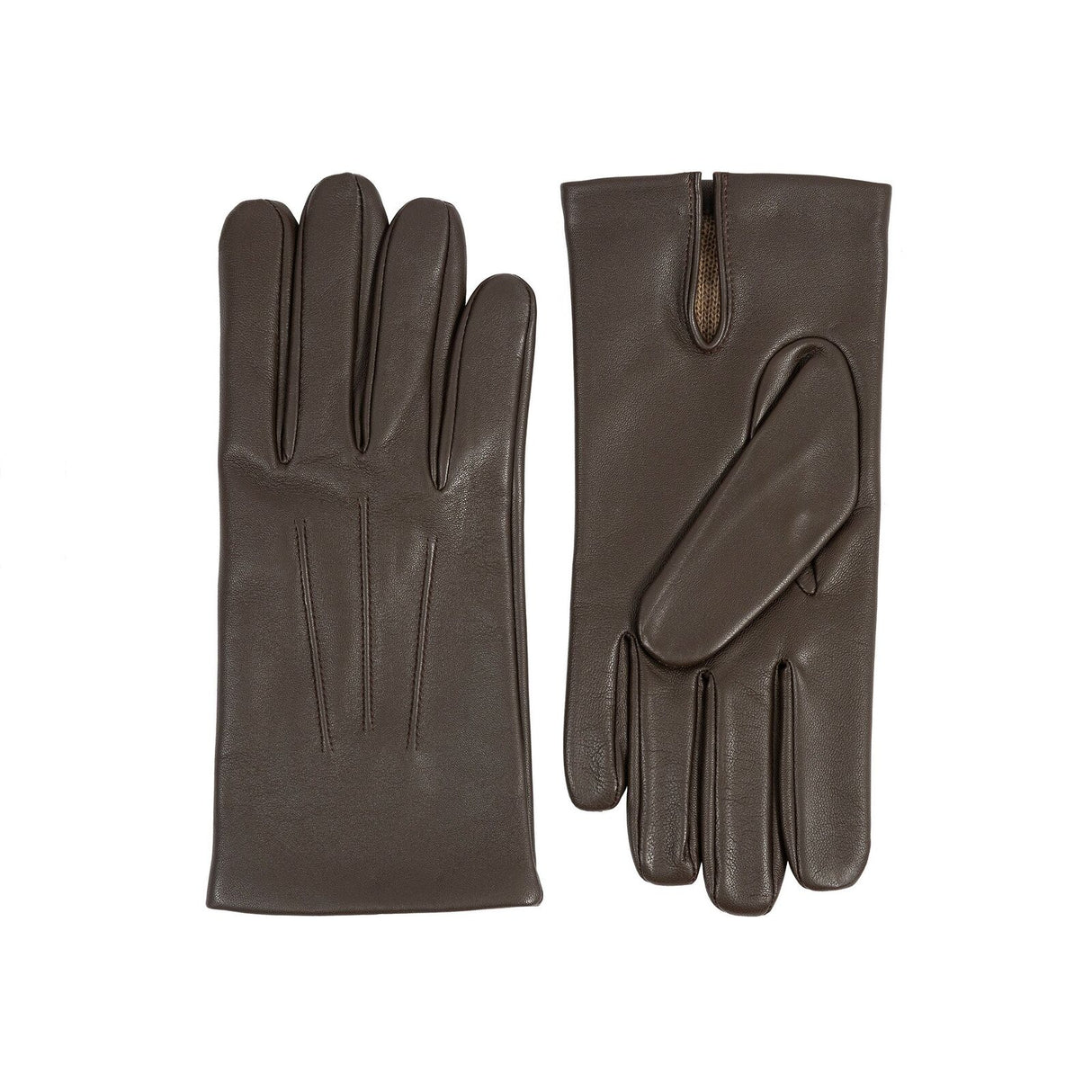 Dents Mens Classic Leather Gloves With 3-Point Stitch and 100% Cashmere Lining - Brown