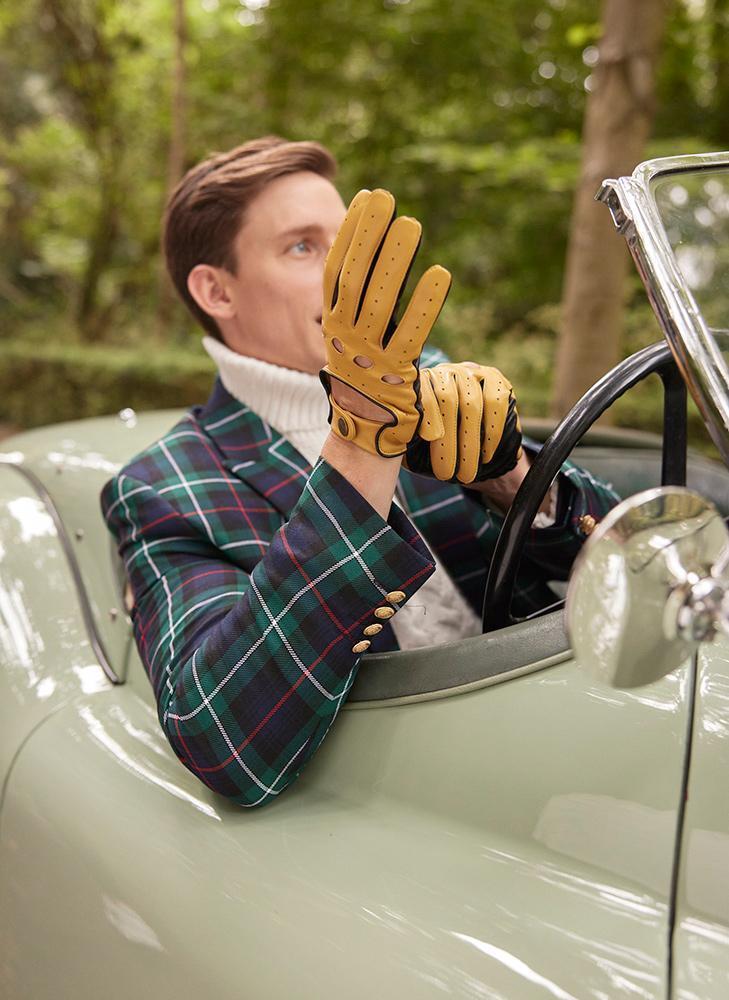 Dents Mens Silverstone Touchscreen Driving Gloves - Cork/Black