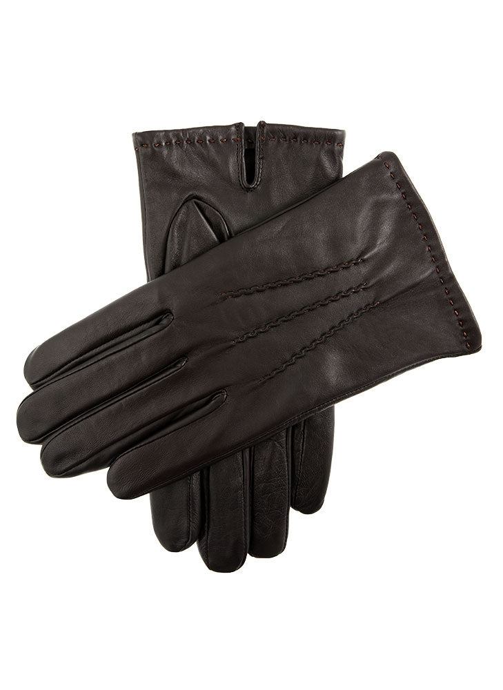 Dents Mens Touchscreen Leather Gloves With Palm Vent Handsewn Detail Cuffs