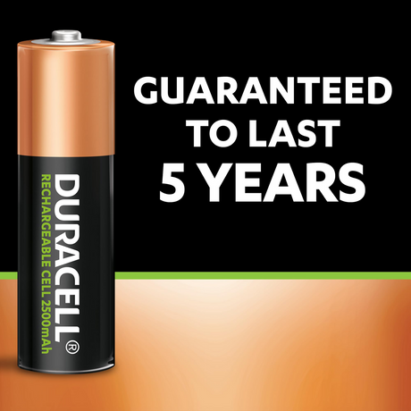 Duracell AA 2500 mAh Rechargeable Battery (Pack of 4)