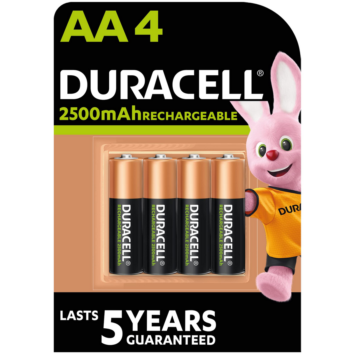 Duracell AA 2500 mAh Rechargeable Battery (Pack of 4)