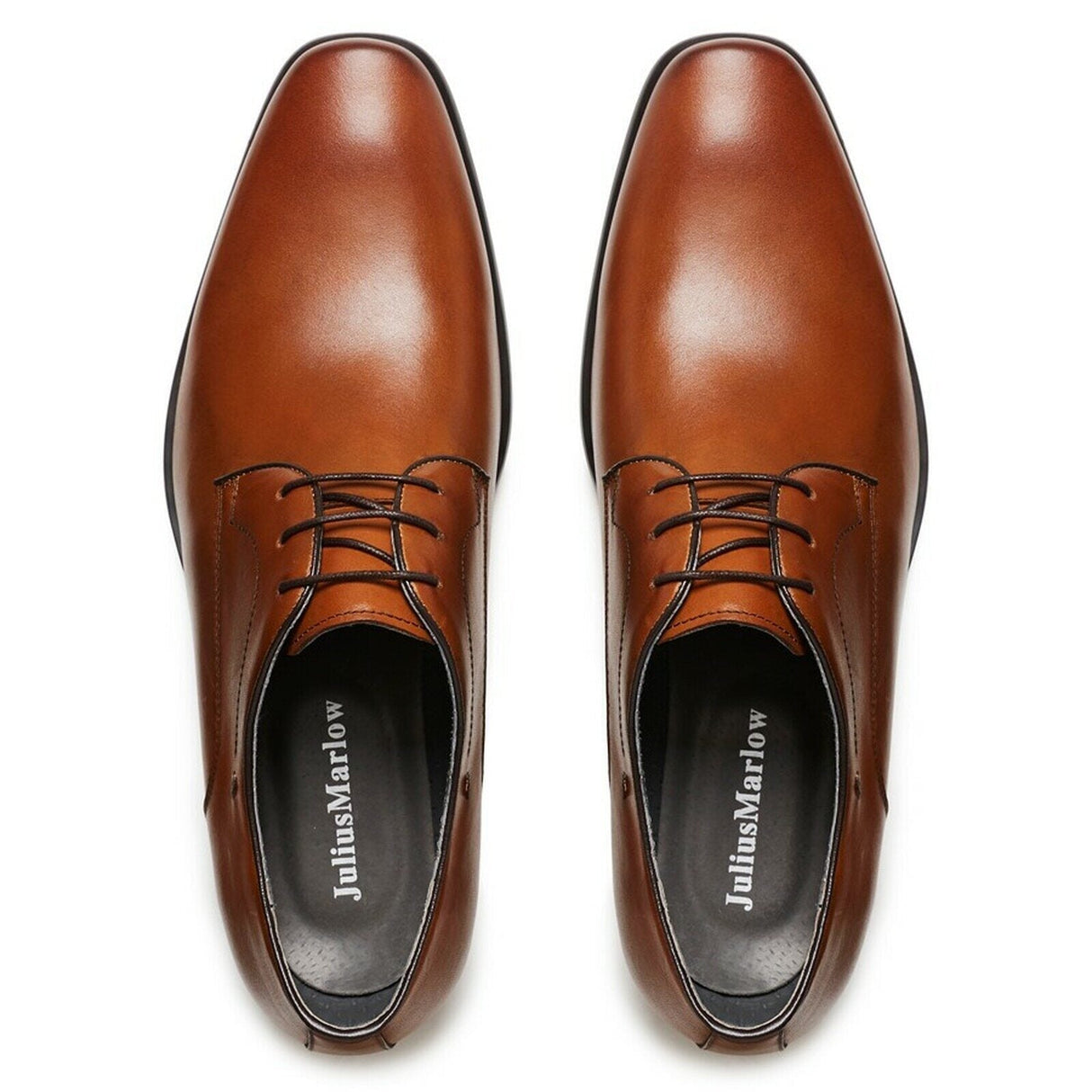 Julius Marlow Mens Keen Derby Work Leather Boots Shoes - Cognac