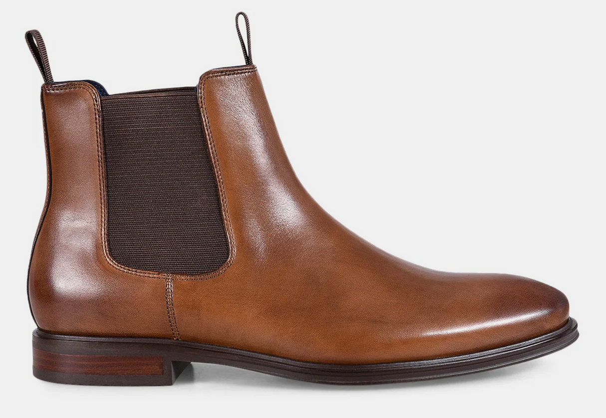 Julius Marlow Longreach Leather Chelsea Boots in Cognac
