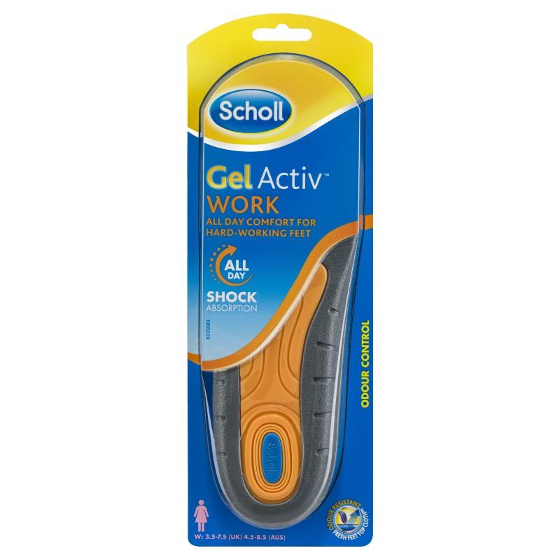1 Pair Scholl Womens GelActiv Work Insoles w/ Odour Control in Size 3.5-7.5UK