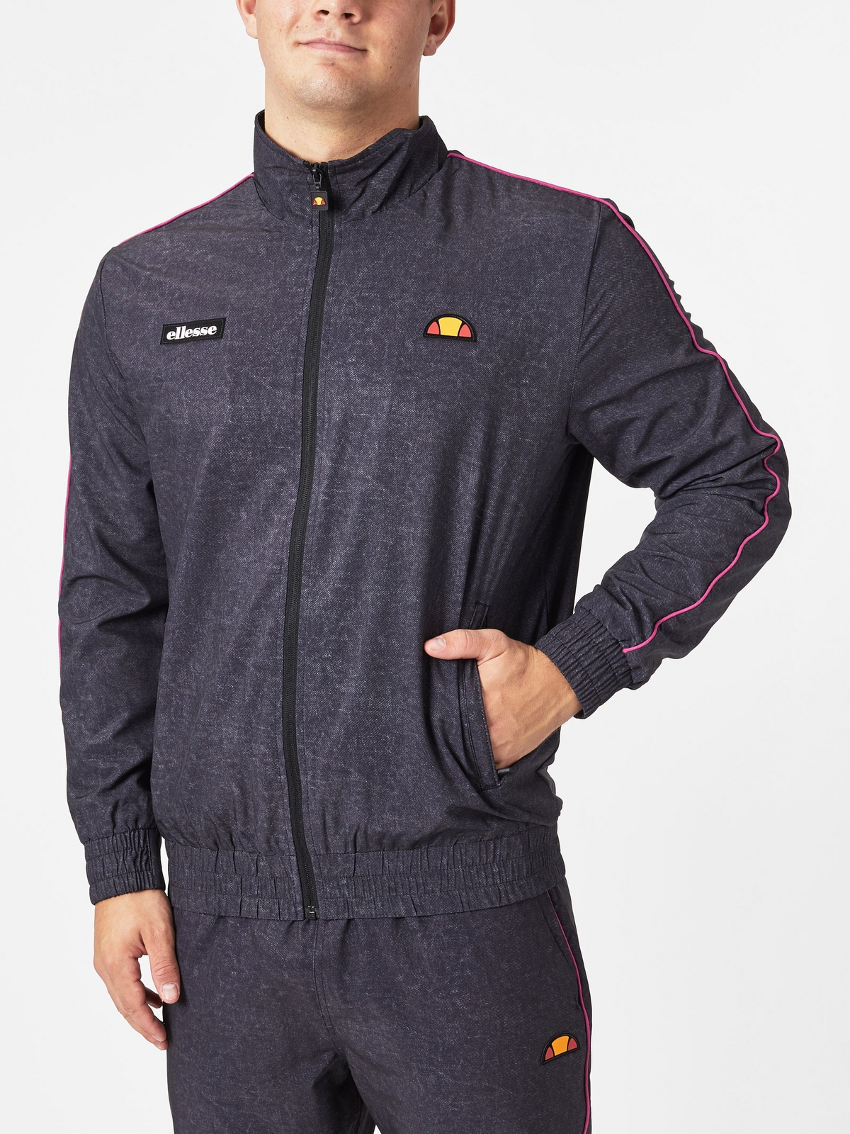 Ellesse Sampratio Mens Tennis Tracksuit Jacket - Charcoal - Medium (Activewear Warmup)