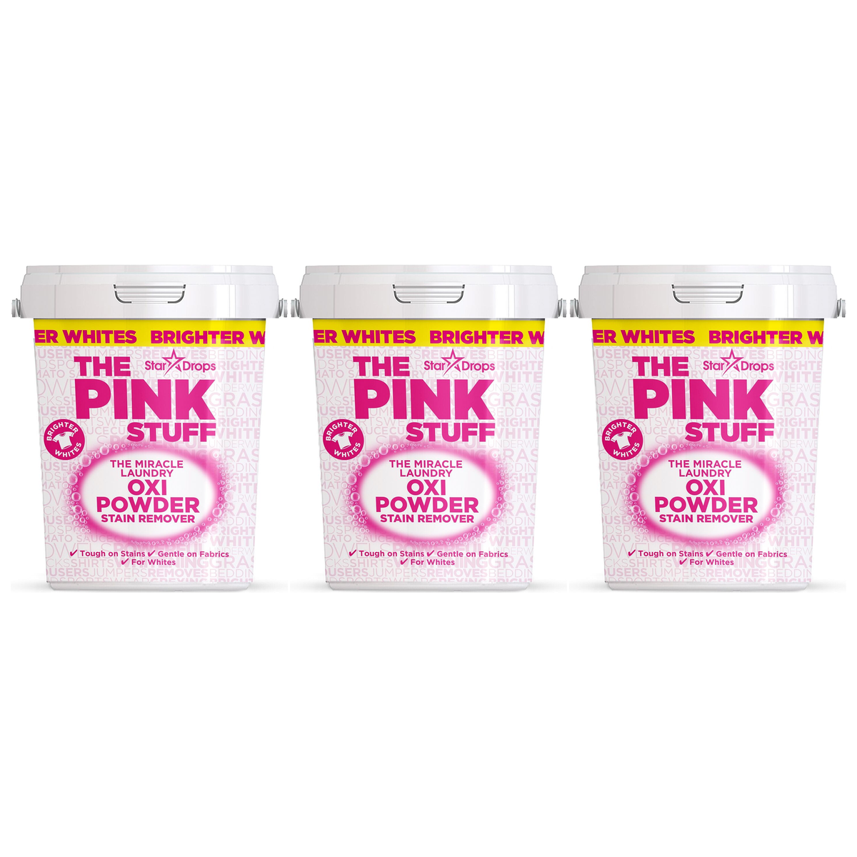 3x The Pink Stuff Miracle Laundry Oxi Powder Stain Remover 1kg Bulk Pack - Whites