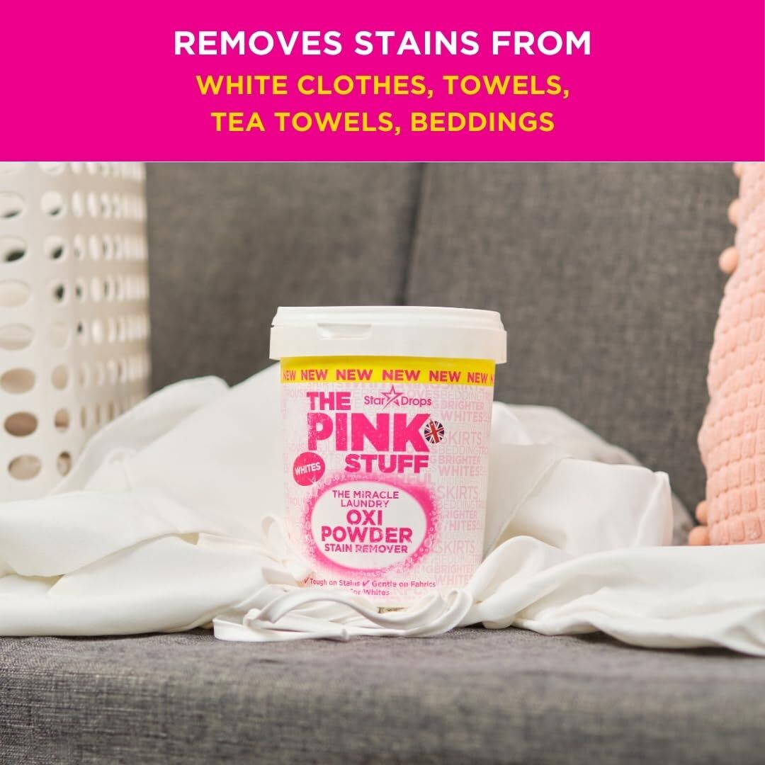 The Pink Stuff Miracle Laundry Oxi Powder Stain Remover 1kg - Whites