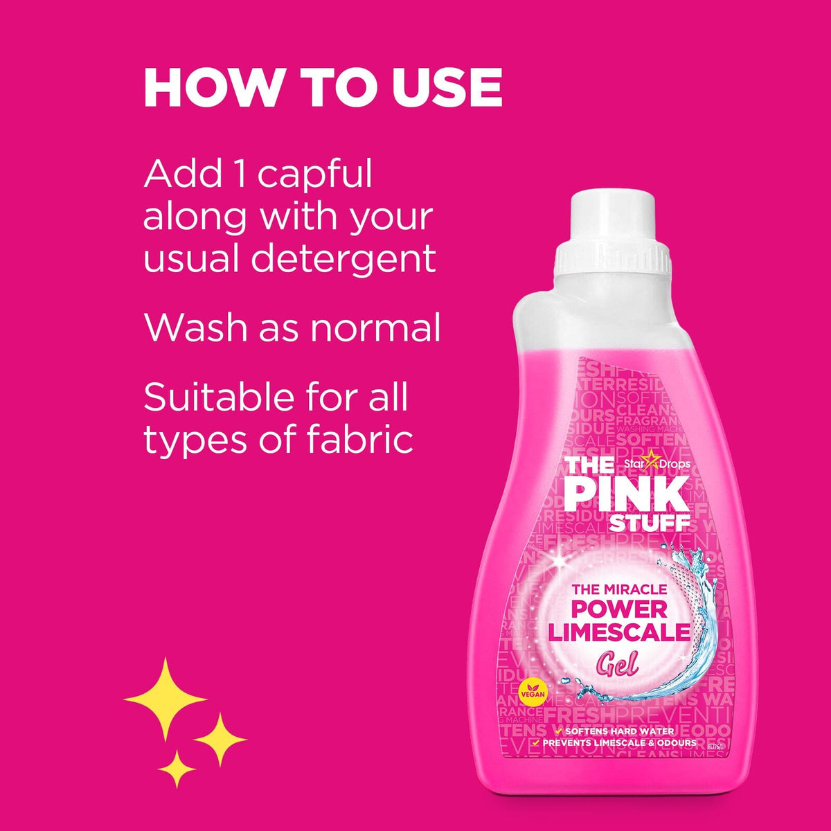 3x The Pink Stuff Miracle Washing Machine Cleaner 1L Bulk Pack - Power Limescale Gel
