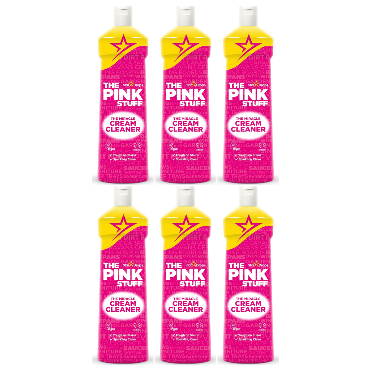 6x The Pink Stuff Miracle Cream Cleaner 500ml Bulk Pack - Multi-Purpose (Household Surfaces)