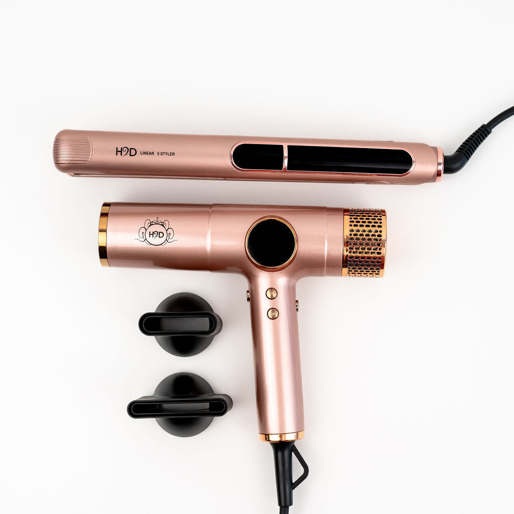 H2D Max Duo Linear Straightener & Blowdryer Combo - Rose Gold