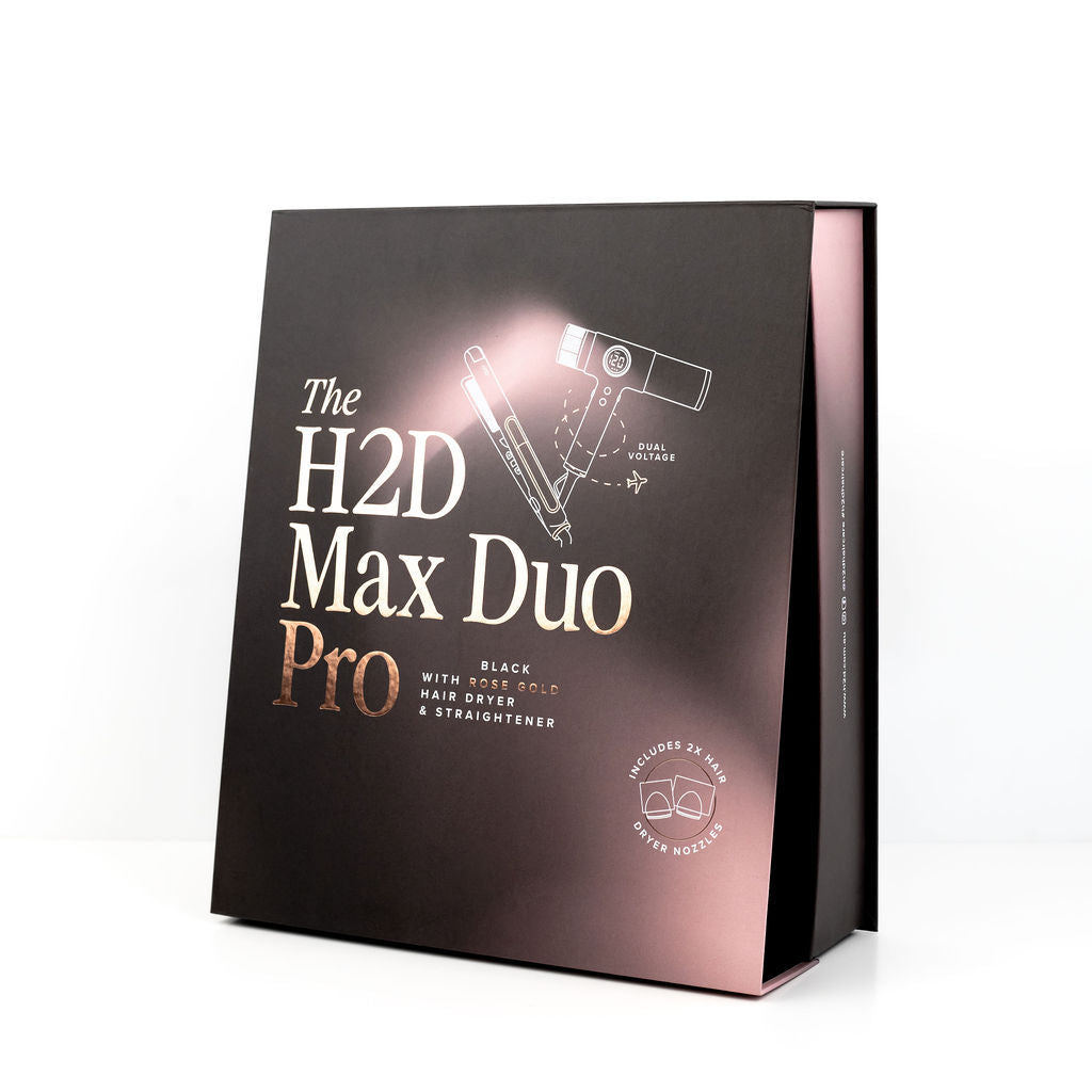 H2D Max Duo Linear Straightener & Blowdryer Combo - Matt Black/Rose Gold