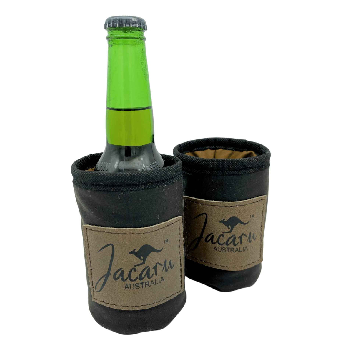 Jacaru 5068 Oilskin Stubby Holder - Wool Lined Can Cooler (Made in Australia)