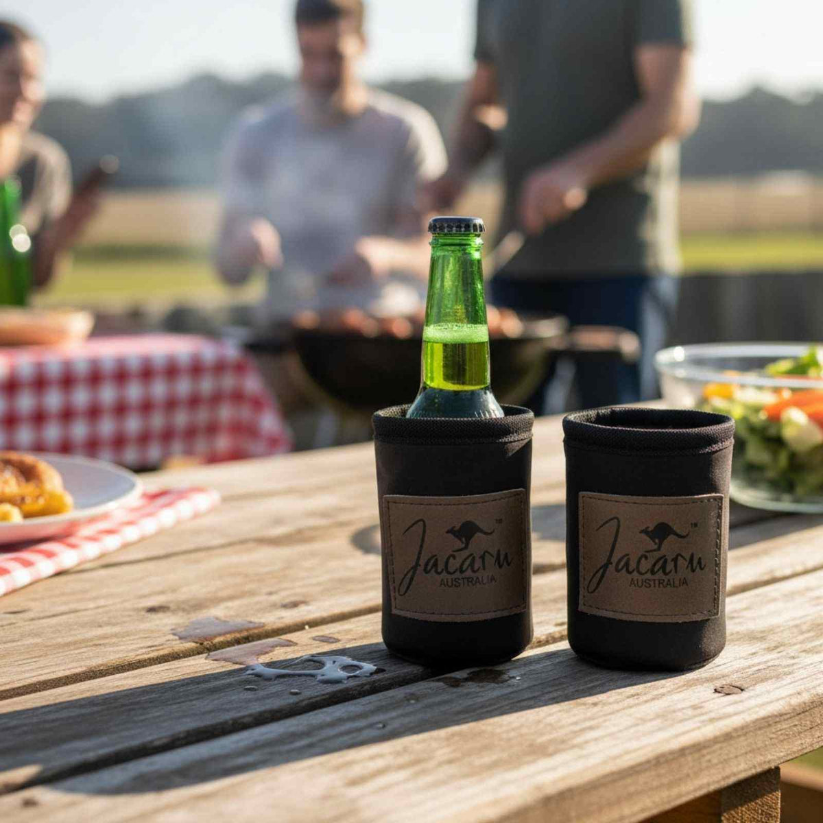 Jacaru 5068 Oilskin Stubby Holder - Wool Lined Can Cooler (Made in Australia)