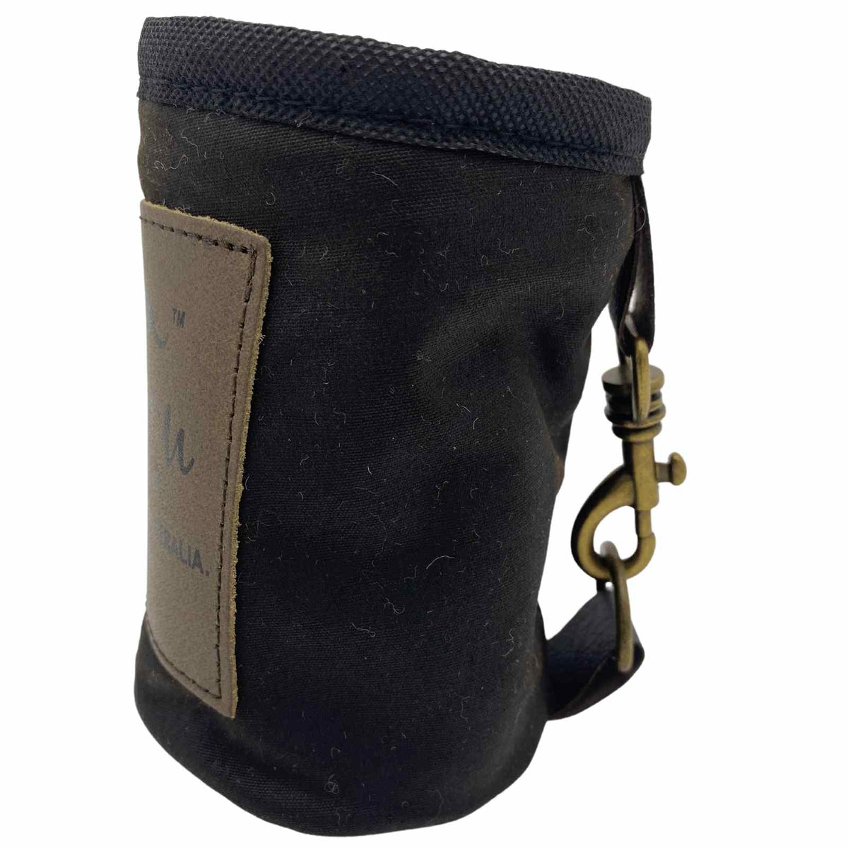 Jacaru 5069 Oilskin Stubby Holder with Brass Clip - Wool Lined (Made in Australia)