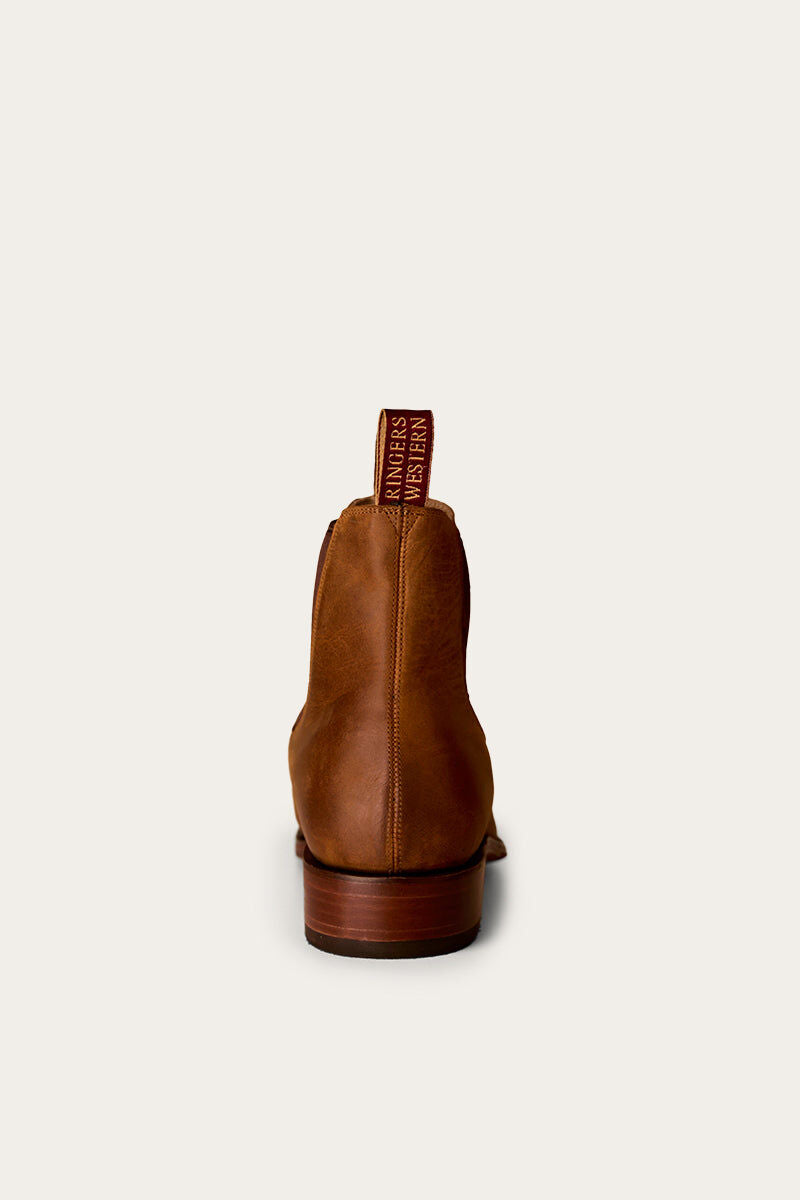 Ringers Western Kununurra Mens Chelsea Leather Boots Shoes in Tan EE Width