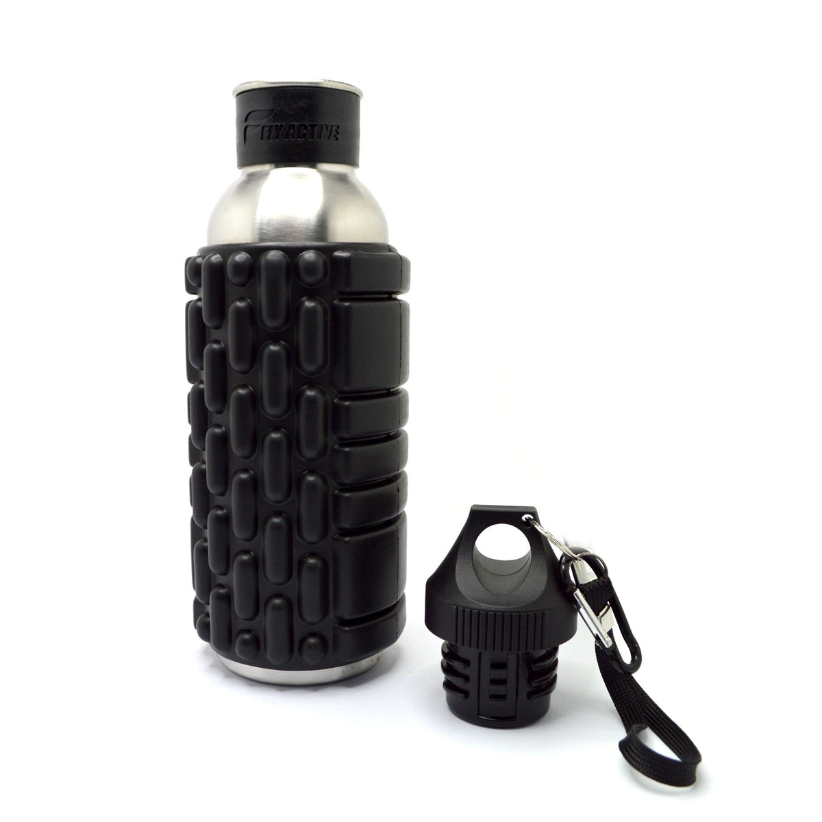 Fly Active Aqua Roller Massage Water Bottle - Black (Muscle Recovery Roller)