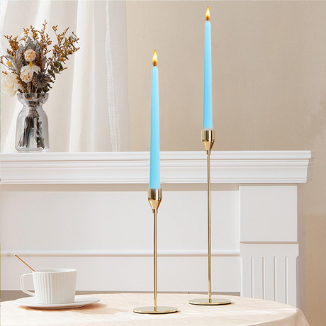 48x Tapered Dinner Candles Unscented Taper Wedding Candle 25cm in Blue