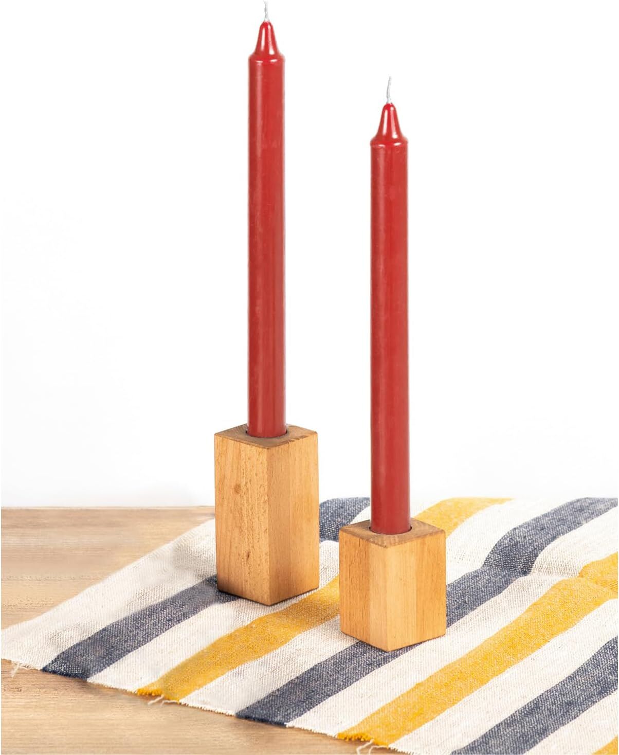 4x Red Tapered Dinner Candles 25cm - Unscented (Tall Wedding Table Candles)