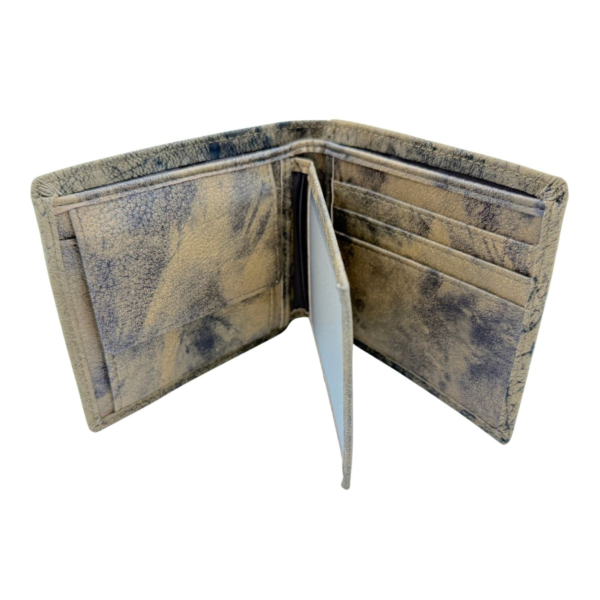 Jacaru 5786 Mens Kangaroo Leather Flap Wallet - Bi-Fold with Coin Pocket (12 x 9.5cm)