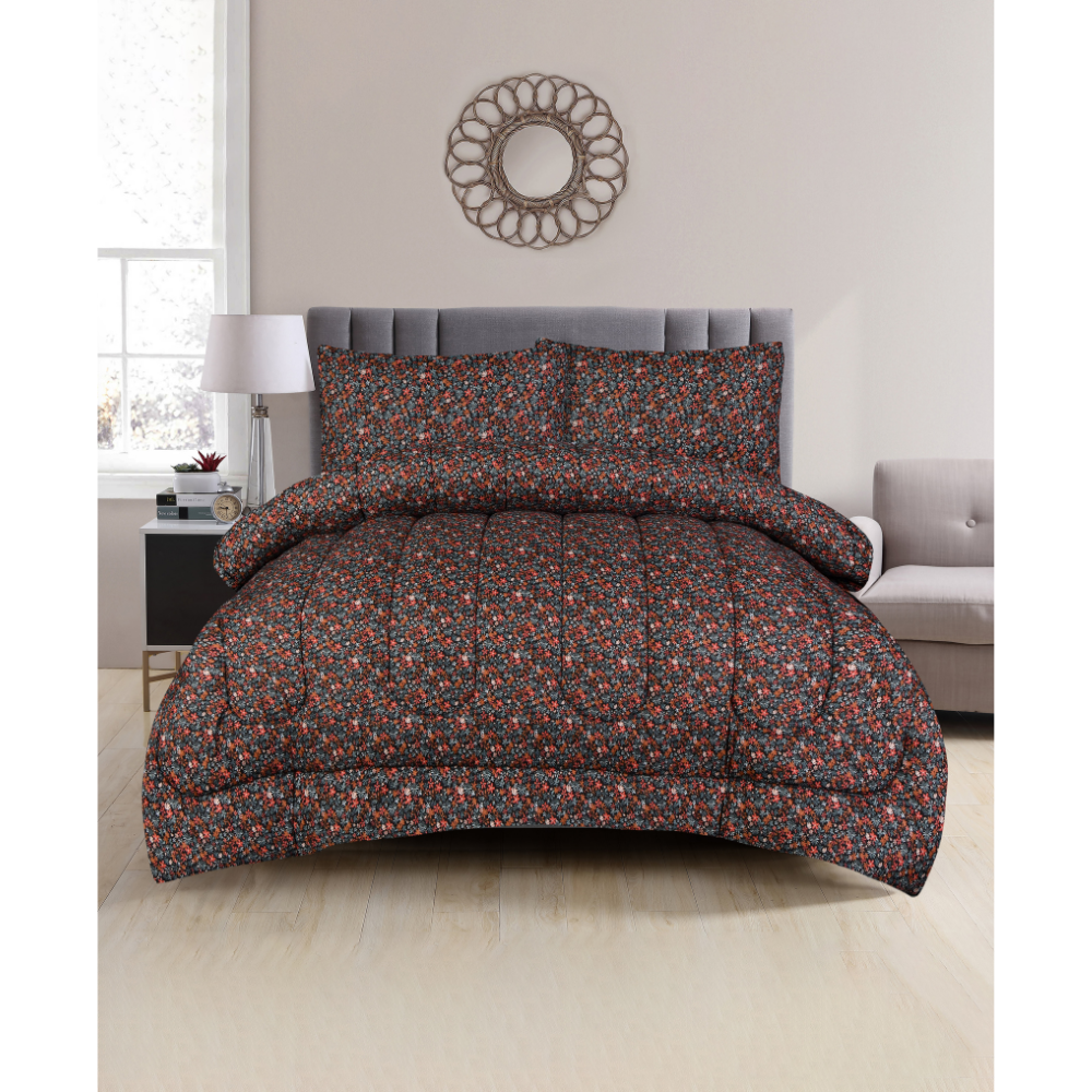 Queen Comforter Full Set w/ Fitted Sheet, 4 Pillow Covers & Comforter - Matilda (6 Piece Set)
