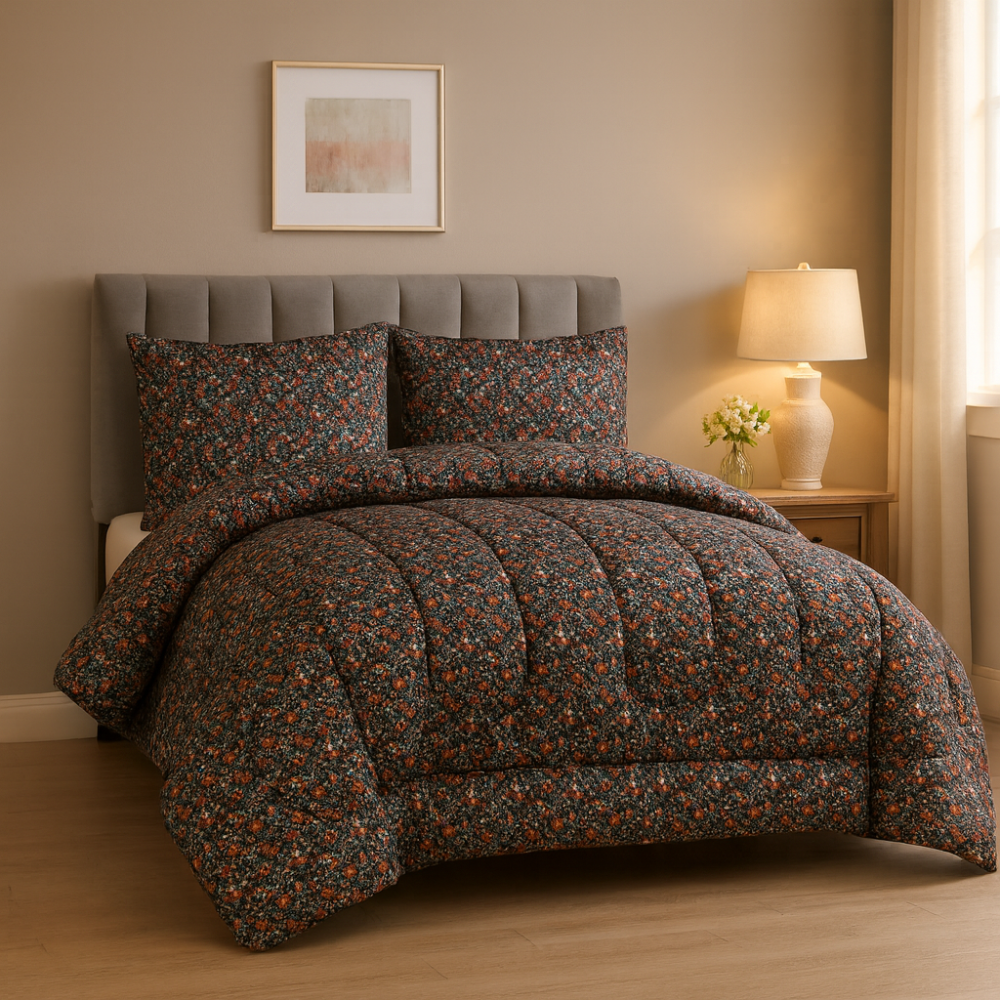 Queen Comforter Full Set w/ Fitted Sheet, 4 Pillow Covers & Comforter - Matilda (6 Piece Set)