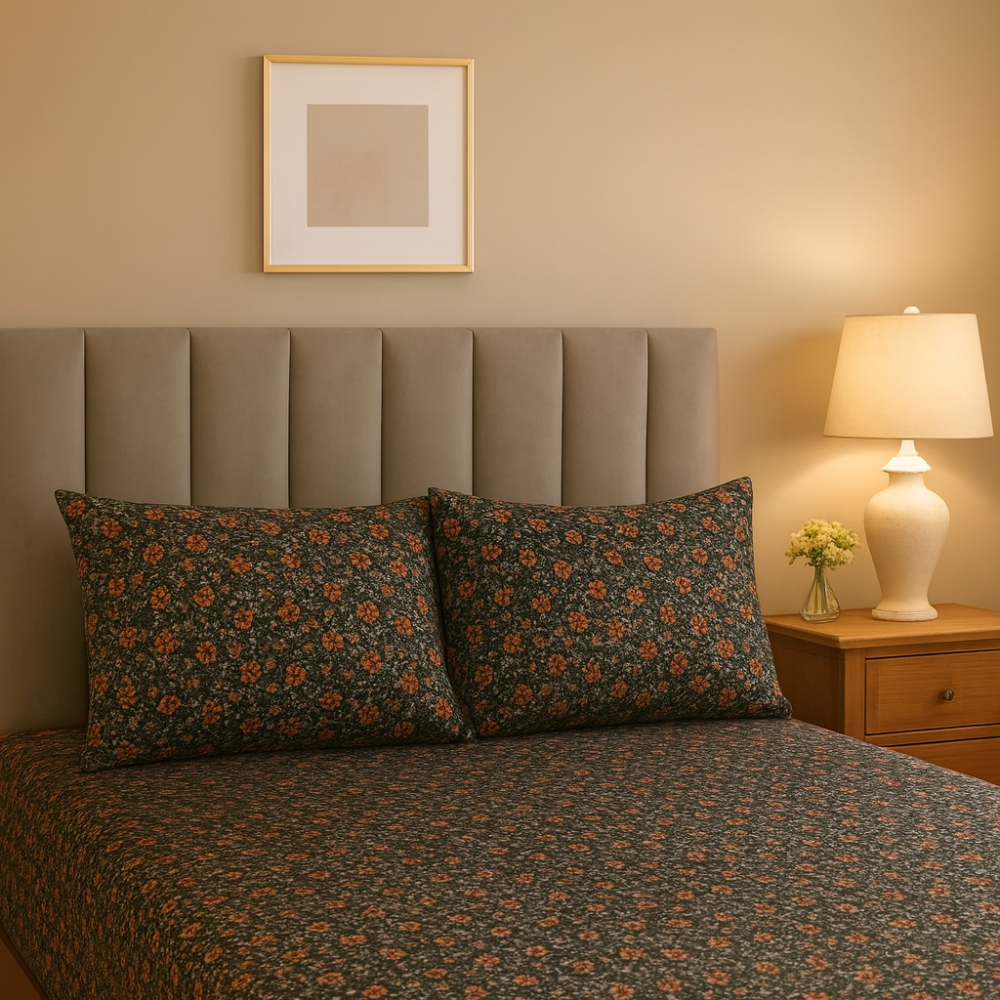 Queen Comforter Full Set w/ Fitted Sheet, 4 Pillow Covers & Comforter - Matilda (6 Piece Set)