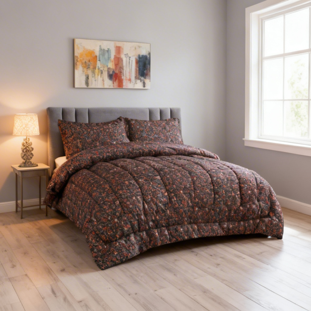 Queen Comforter Full Set w/ Fitted Sheet, 4 Pillow Covers & Comforter - Matilda (6 Piece Set)