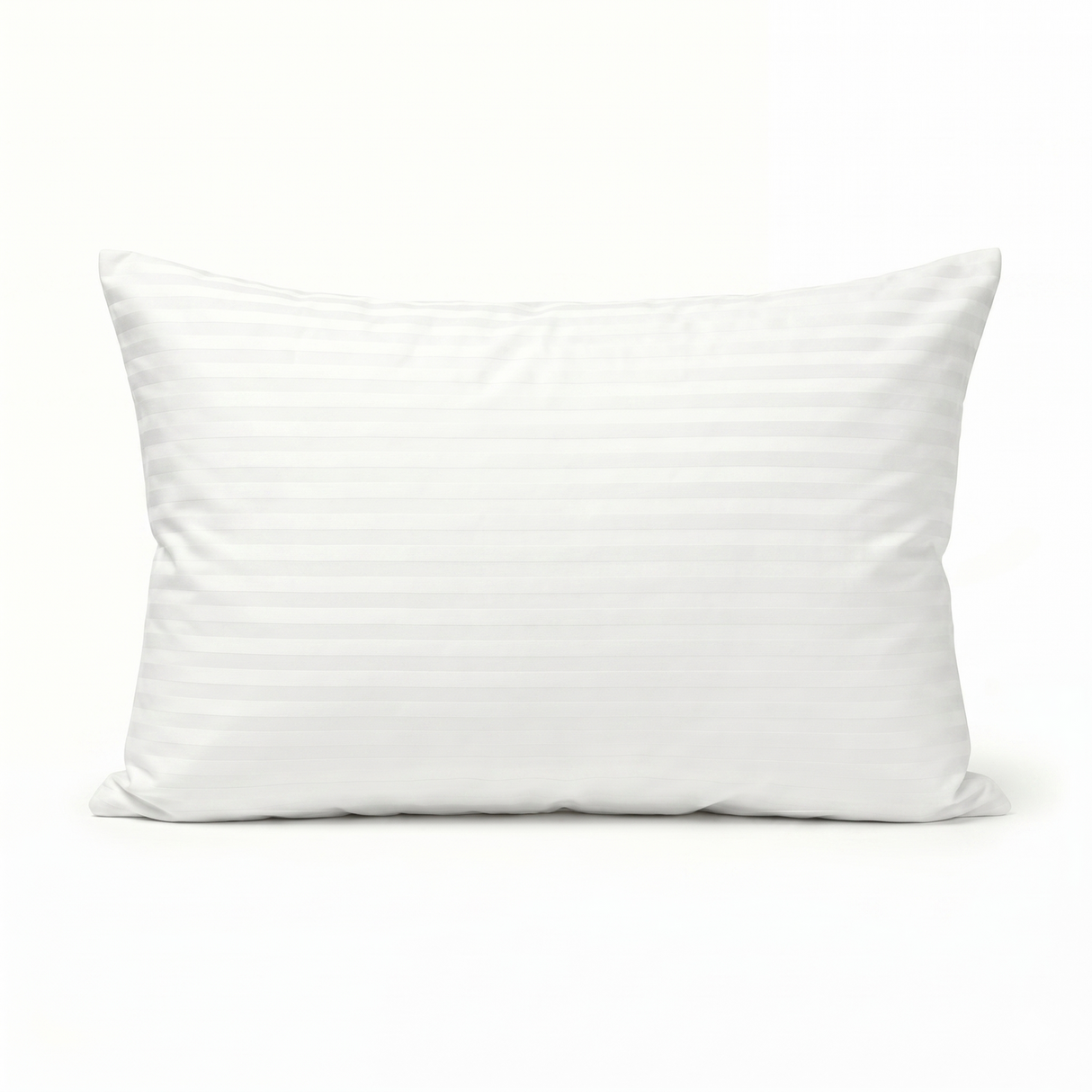 1x 800gsm Premium 100% Cotton Pillow w/ Cover - Standard Striped White (48x74cm)