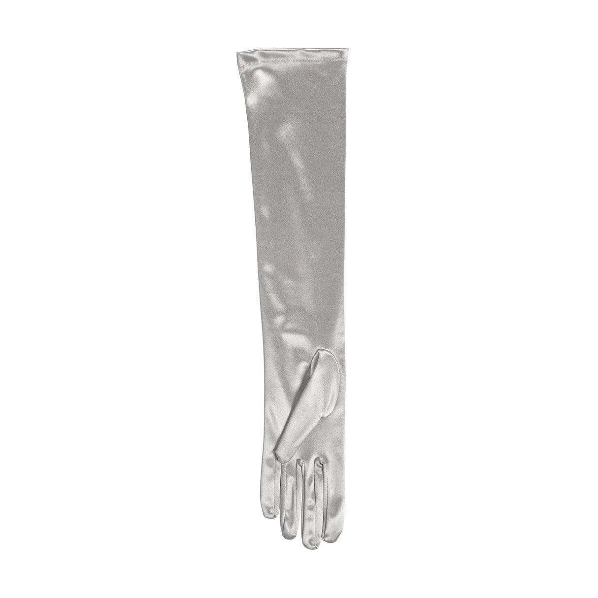 Dents Womens Long Above Elbow Satin Gloves - Silver Grey
