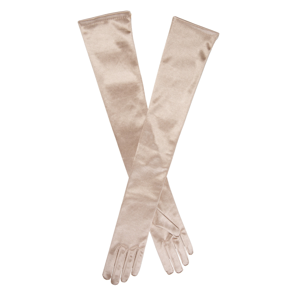 Dents Bella Womens Long Opera Satin Gloves in Champagne