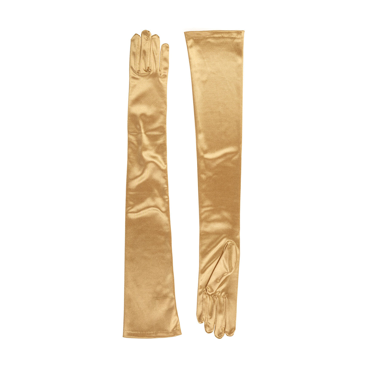 Dents Womens Long Opera Satin Gloves in Gold