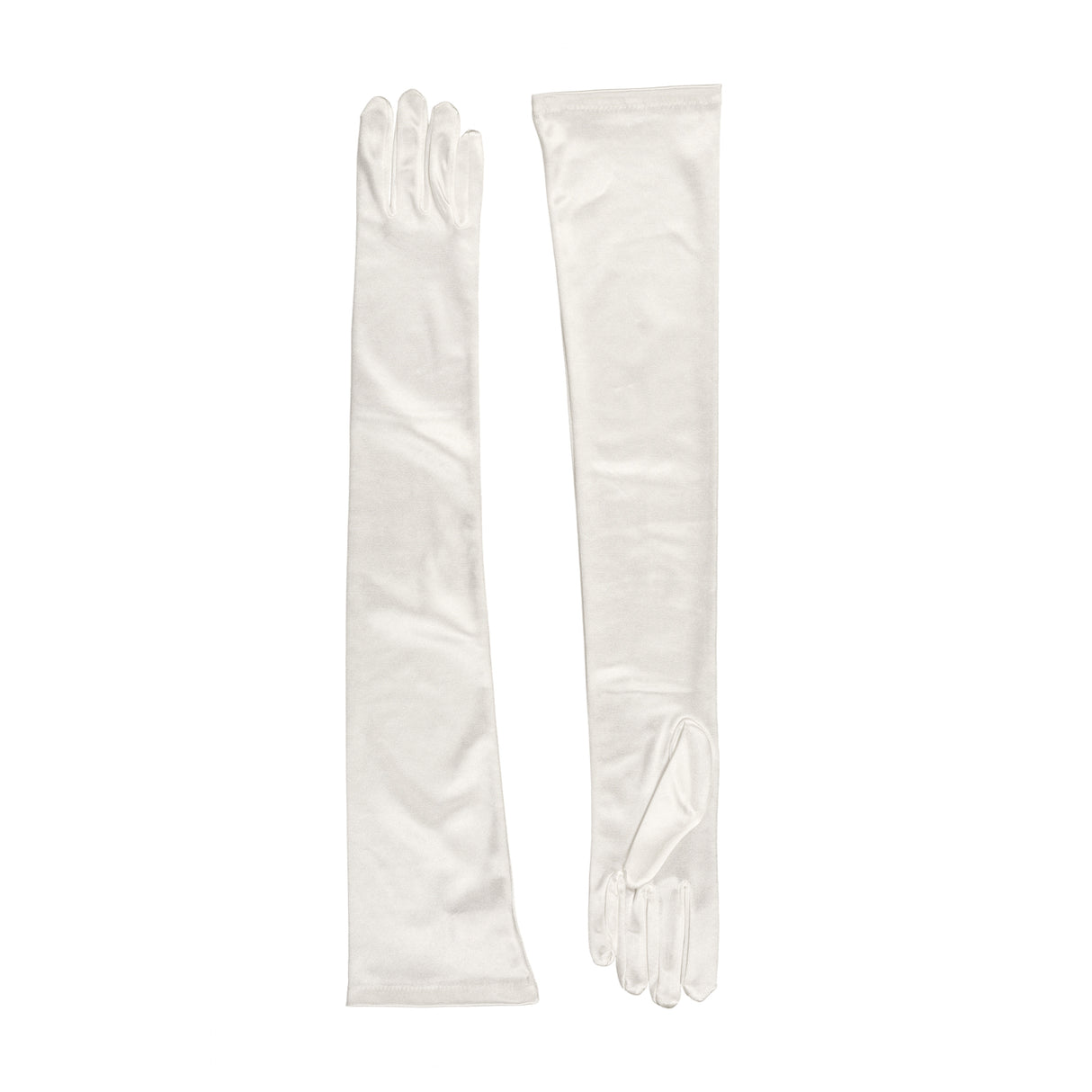 Dents Womens Long Opera Satin Gloves in Ivory