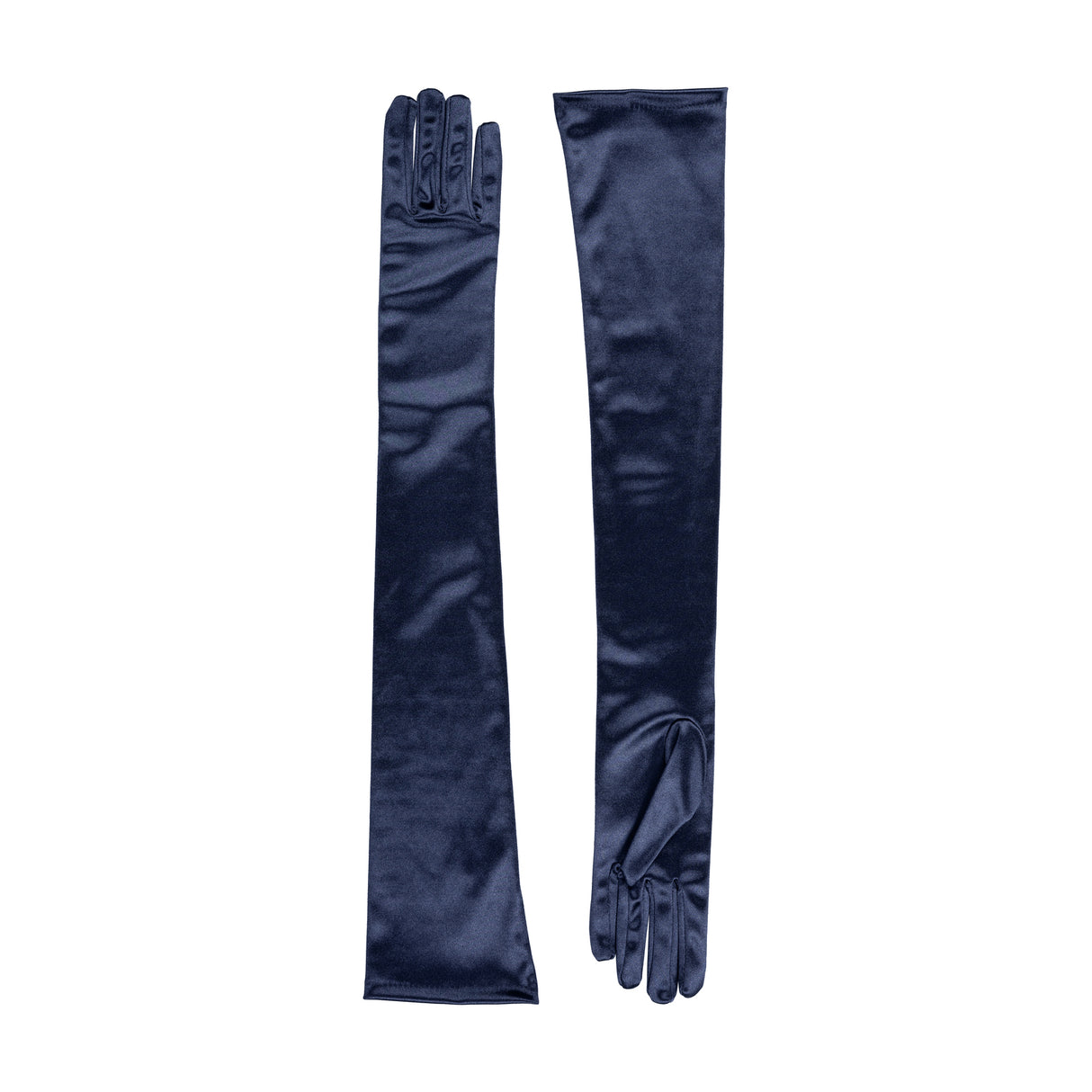 Dents Womens Long Opera Satin Gloves - Navy