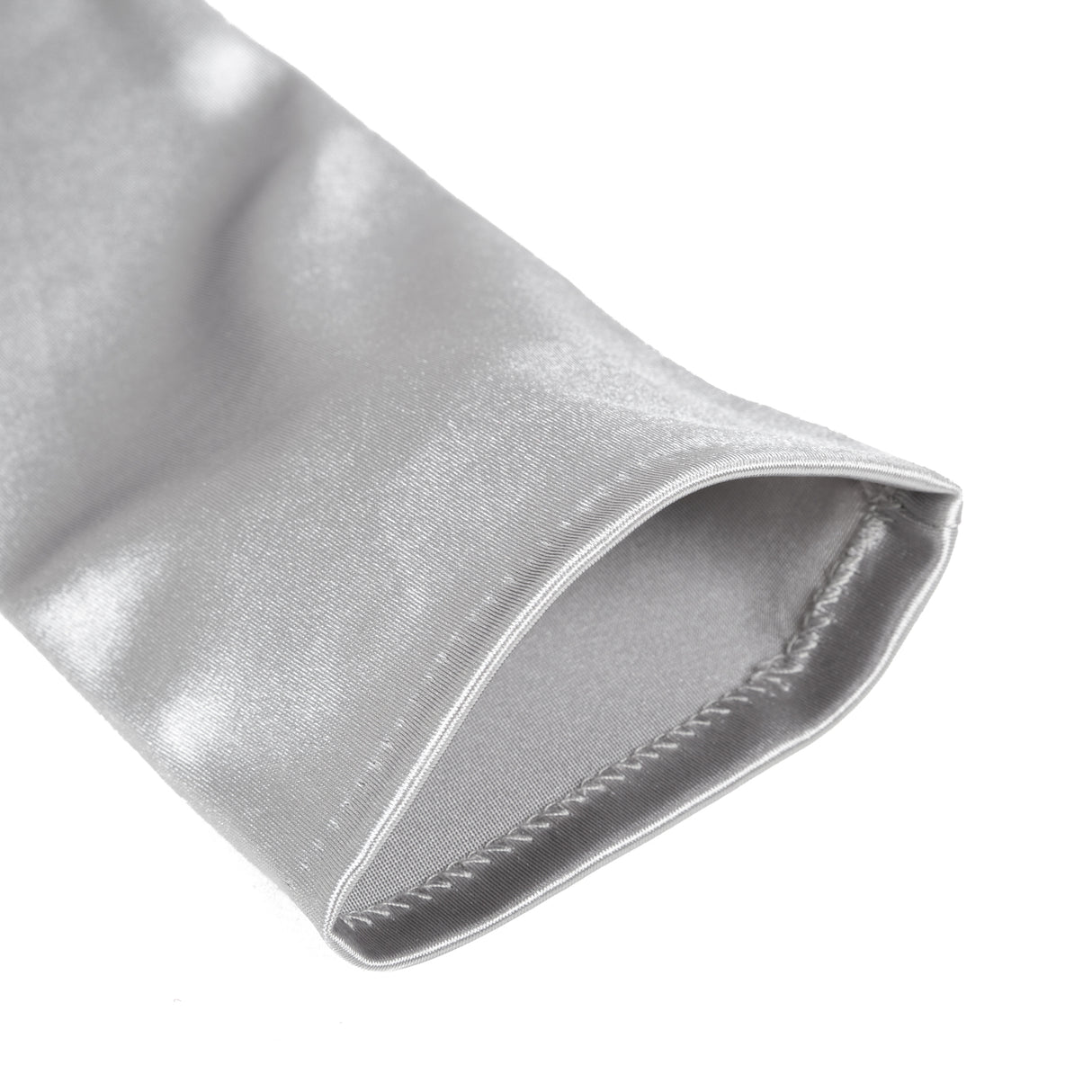 Dents Womens Long Opera Satin Gloves in Silver Grey