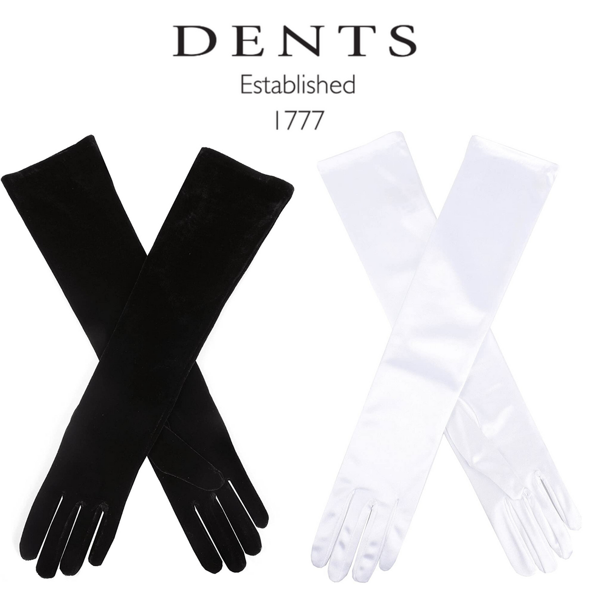 Dents Womens Semi-Sheen Finish Elbow Length Evening Gloves Formal Ball Prom Deb - White