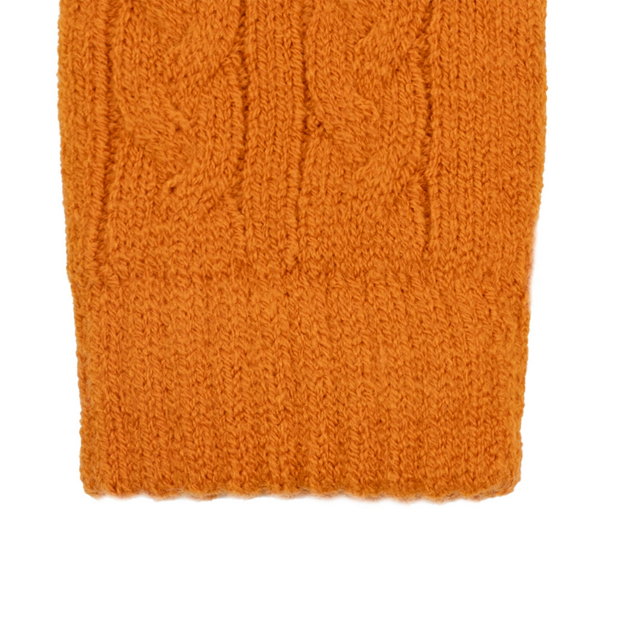 Dents Womens Cable Knit Cosy-Lined Gloves in Pumpkin Orange