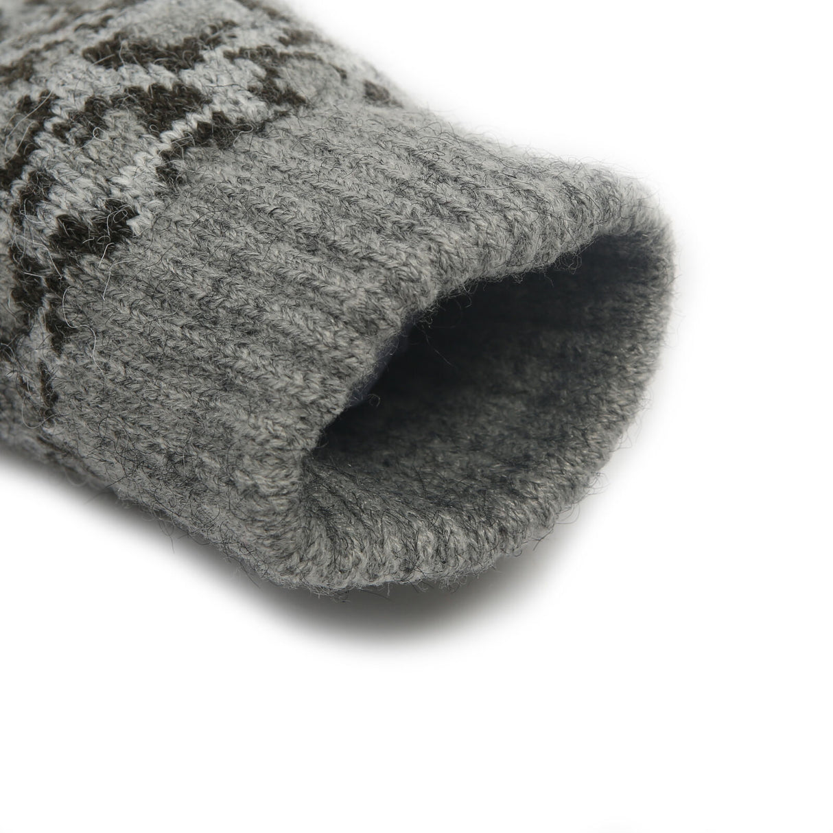 Dents Women’s Jacquard Knitted Gloves with Leopard Print Pattern - Grey