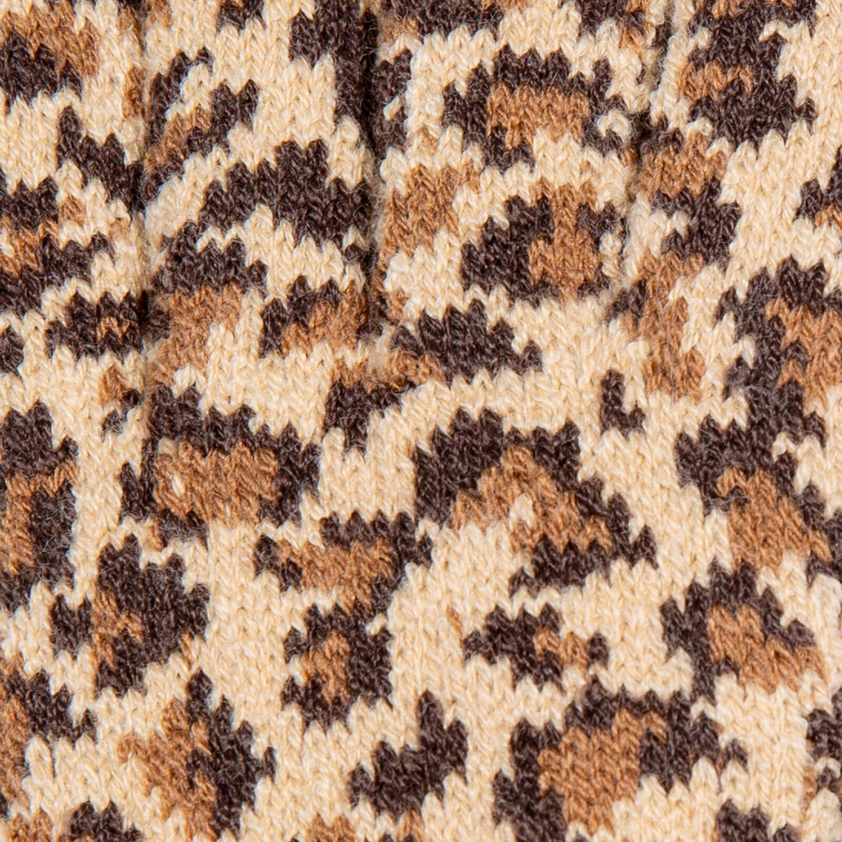 Dents Women’s Jacquard Knitted Gloves with Leopard Print Pattern - Tan