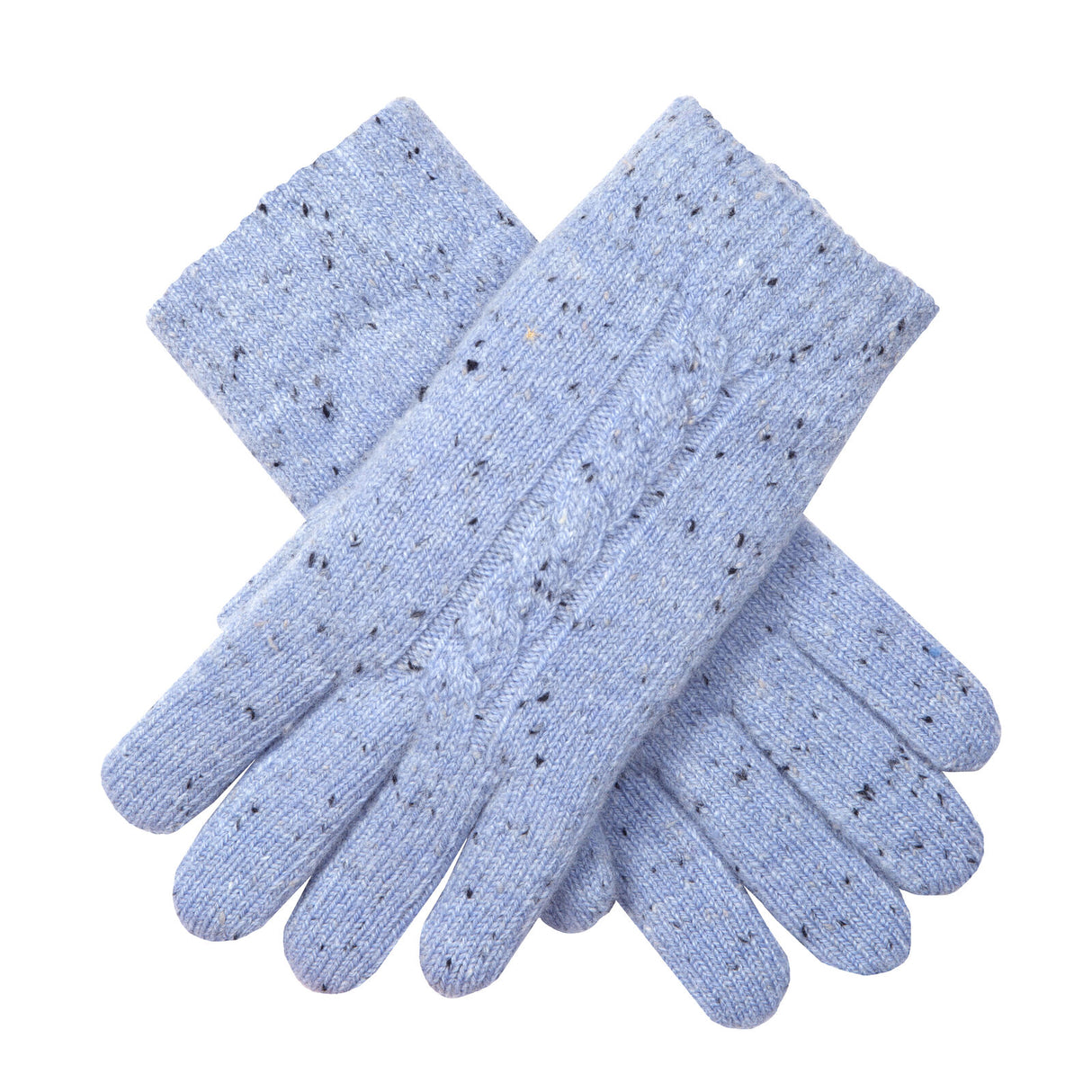 Dents Women’s Cable Knit Gloves with Marl Yarn - Blue