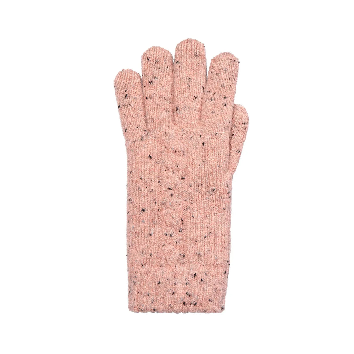 Dents Womens Cable Knit Gloves with Marl Yarn - Pink